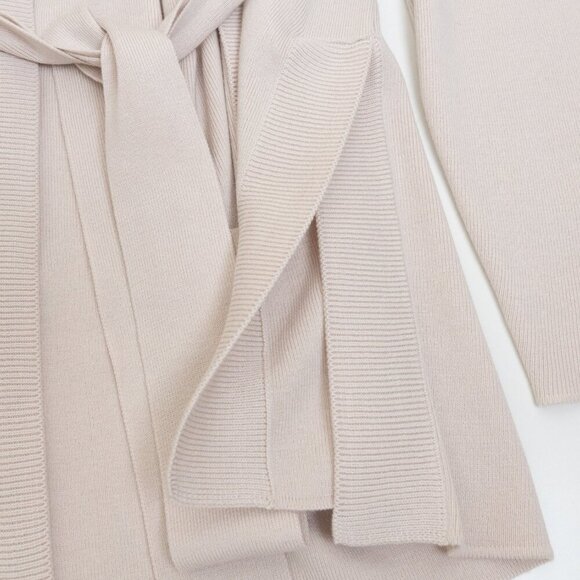 Ever New Melbourne Georgie Belted Knit Cardigan Sweater Bone Beige Small - Picture 7 of 13